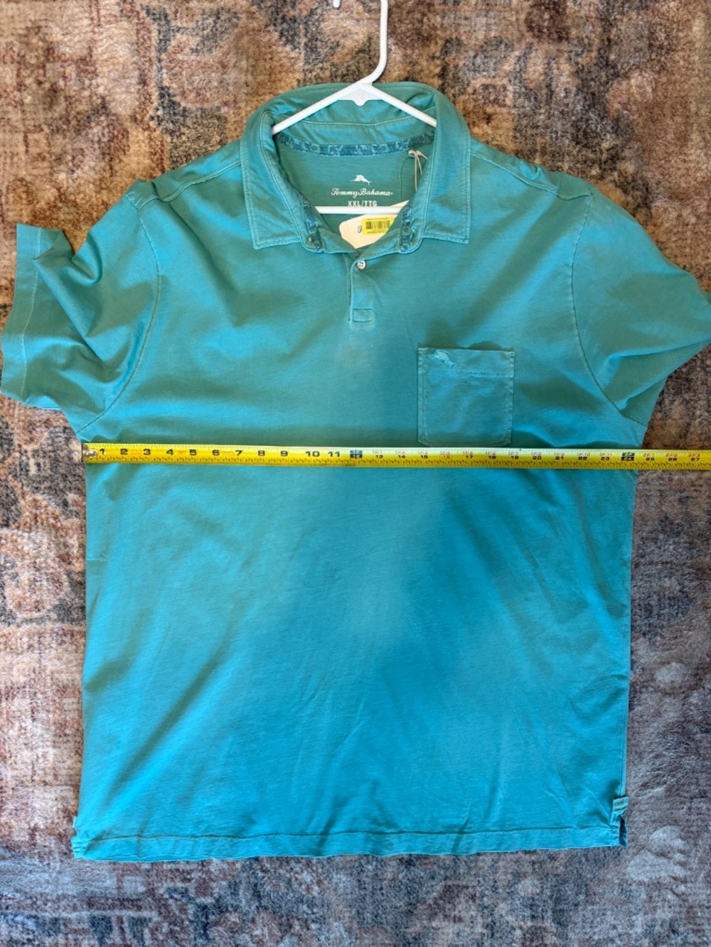 Tommy Bahama #T216106 Mens S/S Bahama Reef Polo Golf Shirt XXL/2XL Teal Logo NWT - Picture 6 of 9